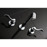 NuWave KS8021DFL Two-Handle 3-Hole Wall Mount Roman Tub Faucet, Polished Chrome