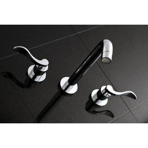 NuWave KS8021DFL Two-Handle 3-Hole Wall Mount Roman Tub Faucet, Polished Chrome