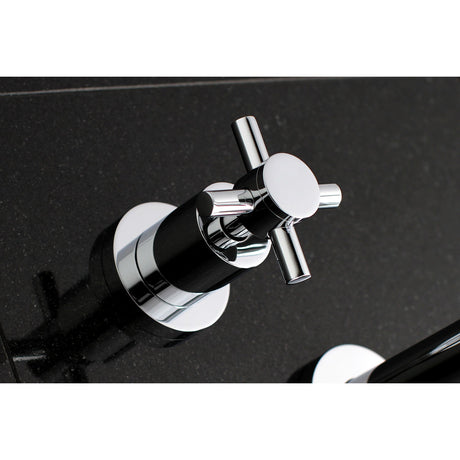 Concord KS8021DX Two-Handle 3-Hole Wall Mount Roman Tub Faucet, Polished Chrome