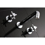 Concord KS8021DX Two-Handle 3-Hole Wall Mount Roman Tub Faucet, Polished Chrome