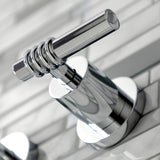 Milano KS8021ML Two-Handle 3-Hole Wall Mount Roman Tub Faucet, Polished Chrome