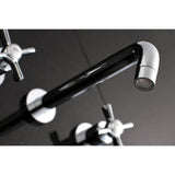 Millennium KS8021ZX Two-Handle 3-Hole Wall Mount Roman Tub Faucet, Polished Chrome