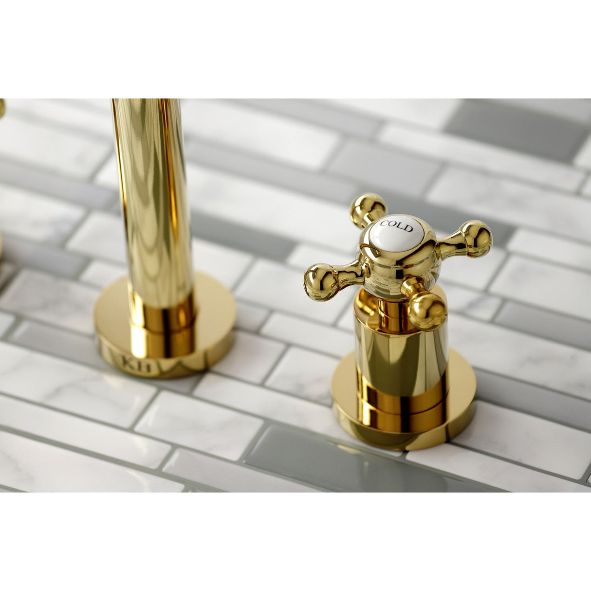 Metropolitan KS8022BX Two-Handle 3-Hole Wall Mount Roman Tub Faucet, Polished Brass