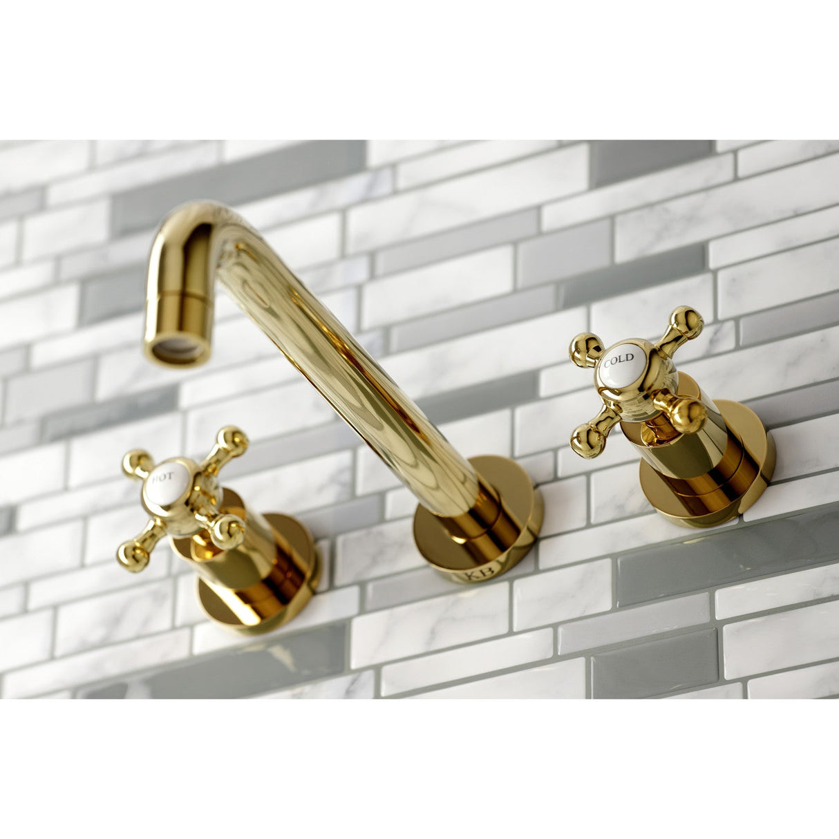 Metropolitan KS8022BX Two-Handle 3-Hole Wall Mount Roman Tub Faucet, Polished Brass