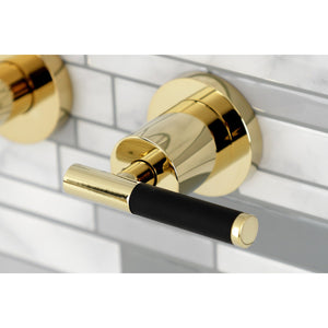 Kaiser KS8022CKL Two-Handle 3-Hole Wall Mount Roman Tub Faucet, Polished Brass
