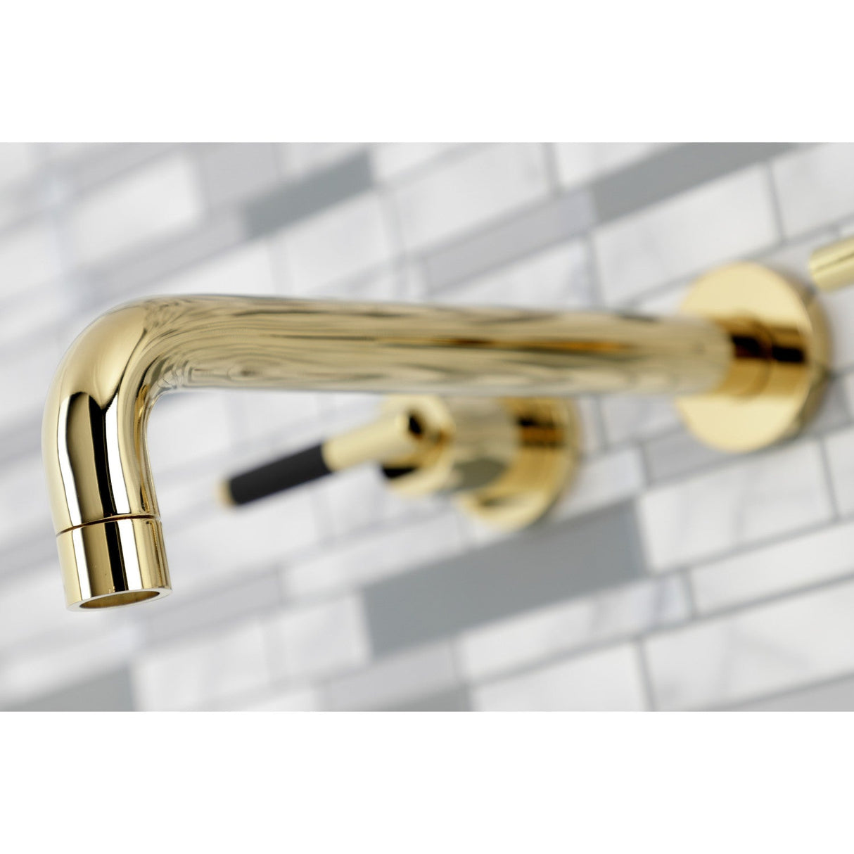 Kaiser KS8022CKL Two-Handle 3-Hole Wall Mount Roman Tub Faucet, Polished Brass