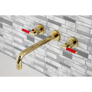 Kaiser KS8022CKL Two-Handle 3-Hole Wall Mount Roman Tub Faucet, Polished Brass