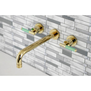 Kaiser KS8022CKL Two-Handle 3-Hole Wall Mount Roman Tub Faucet, Polished Brass