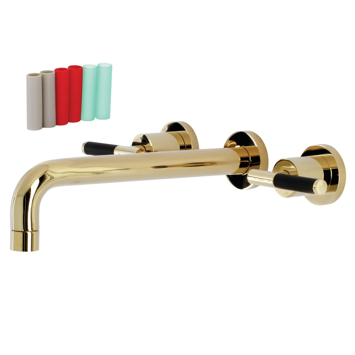 Kaiser KS8022CKL Two-Handle 3-Hole Wall Mount Roman Tub Faucet, Polished Brass