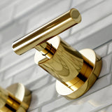 Manhattan KS8022CML Two-Handle 3-Hole Wall Mount Roman Tub Faucet, Polished Brass