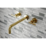 Manhattan KS8022CML Two-Handle 3-Hole Wall Mount Roman Tub Faucet, Polished Brass