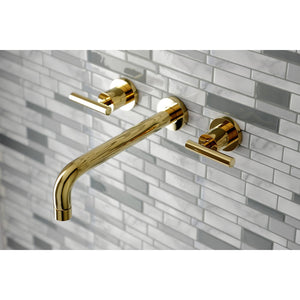 Manhattan KS8022CML Two-Handle 3-Hole Wall Mount Roman Tub Faucet, Polished Brass