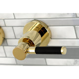 Kaiser KS8022DKL Two-Handle 3-Hole Wall Mount Roman Tub Faucet, Polished Brass