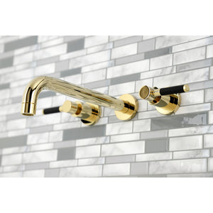 Kaiser KS8022DKL Two-Handle 3-Hole Wall Mount Roman Tub Faucet, Polished Brass