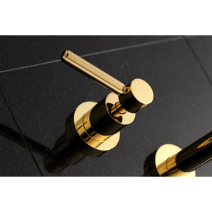 Concord KS8022DL Two-Handle 3-Hole Wall Mount Roman Tub Faucet, Polished Brass