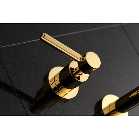 Concord KS8022DL Two-Handle 3-Hole Wall Mount Roman Tub Faucet, Polished Brass