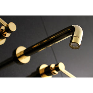 Concord KS8022DL Two-Handle 3-Hole Wall Mount Roman Tub Faucet, Polished Brass