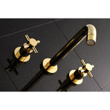 Concord KS8022DX Two-Handle 3-Hole Wall Mount Roman Tub Faucet, Polished Brass
