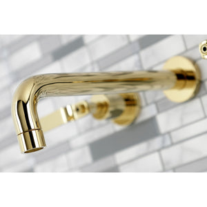 Whitaker KS8022KL Two-Handle 3-Hole Wall Mount Roman Tub Faucet, Polished Brass