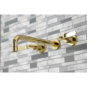 Whitaker KS8022KL Two-Handle 3-Hole Wall Mount Roman Tub Faucet, Polished Brass