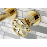 Belknap KS8022RX Two-Handle 3-Hole Wall Mount Roman Tub Faucet, Polished Brass