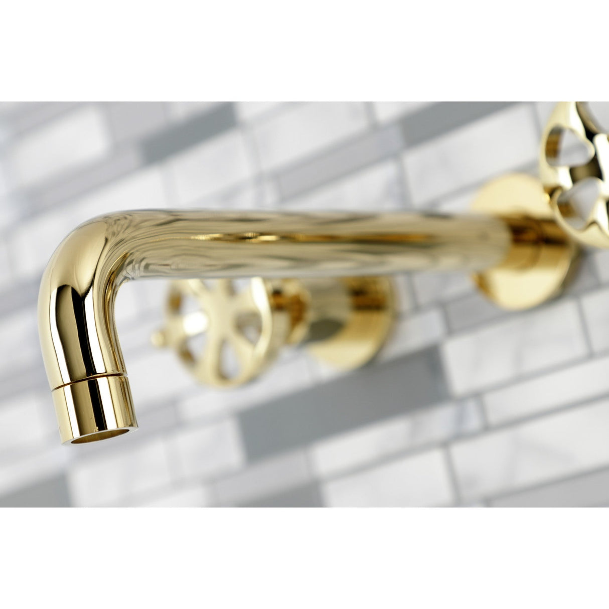 Belknap KS8022RX Two-Handle 3-Hole Wall Mount Roman Tub Faucet, Polished Brass