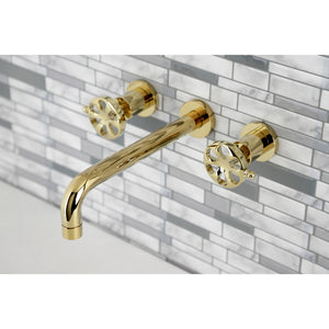 Belknap KS8022RX Two-Handle 3-Hole Wall Mount Roman Tub Faucet, Polished Brass