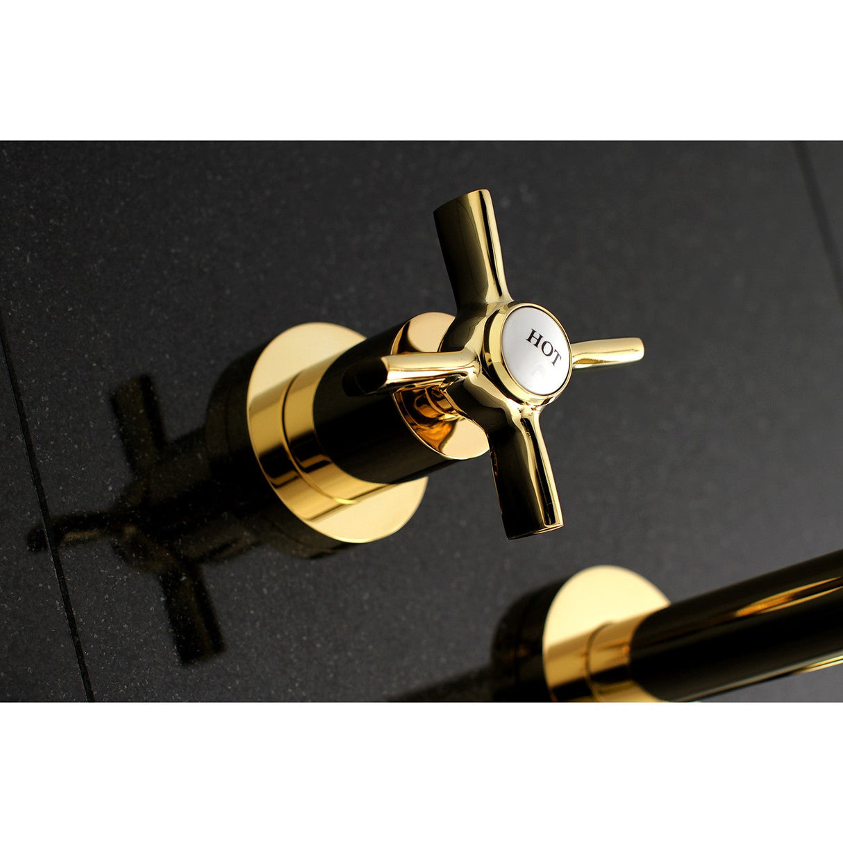 Millennium KS8022ZX Two-Handle 3-Hole Wall Mount Roman Tub Faucet, Polished Brass