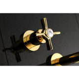 Millennium KS8022ZX Two-Handle 3-Hole Wall Mount Roman Tub Faucet, Polished Brass