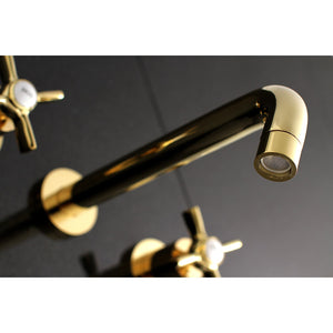 Millennium KS8022ZX Two-Handle 3-Hole Wall Mount Roman Tub Faucet, Polished Brass