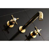 Millennium KS8022ZX Two-Handle 3-Hole Wall Mount Roman Tub Faucet, Polished Brass