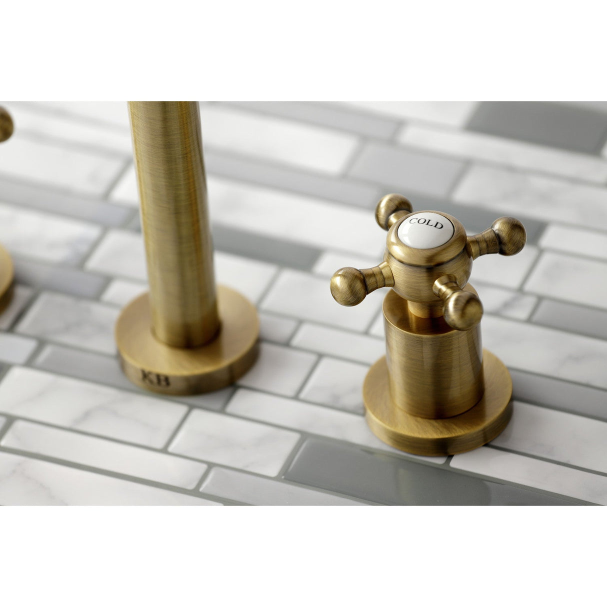 Metropolitan KS8023BX Two-Handle 3-Hole Wall Mount Roman Tub Faucet, Antique Brass