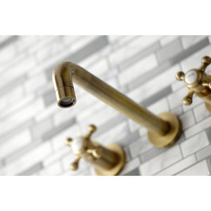 Metropolitan KS8023BX Two-Handle 3-Hole Wall Mount Roman Tub Faucet, Antique Brass