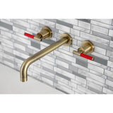 Kaiser KS8023CKL Two-Handle 3-Hole Wall Mount Roman Tub Faucet, Antique Brass