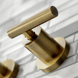 Manhattan KS8023CML Two-Handle 3-Hole Wall Mount Roman Tub Faucet, Antique Brass