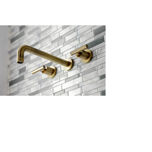 Manhattan KS8023CML Two-Handle 3-Hole Wall Mount Roman Tub Faucet, Antique Brass