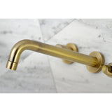 NuWave KS8023DFL Two-Handle 3-Hole Wall Mount Roman Tub Faucet, Antique Brass