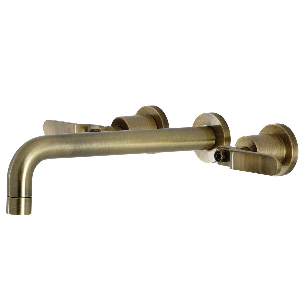 Whitaker KS8023KL Two-Handle 3-Hole Wall Mount Roman Tub Faucet, Antique Brass
