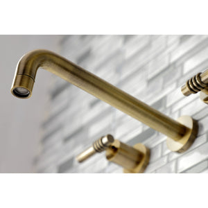 Milano KS8023ML Two-Handle 3-Hole Wall Mount Roman Tub Faucet, Antique Brass