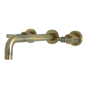 Milano KS8023ML Two-Handle 3-Hole Wall Mount Roman Tub Faucet, Antique Brass