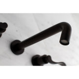 NuWave KS8025DFL Two-Handle 3-Hole Wall Mount Roman Tub Faucet, Oil Rubbed Bronze