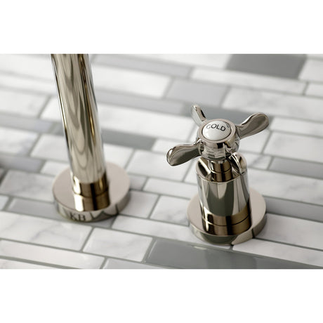 Essex KS8026BEX Two-Handle 3-Hole Wall Mount Roman Tub Faucet, Polished Nickel