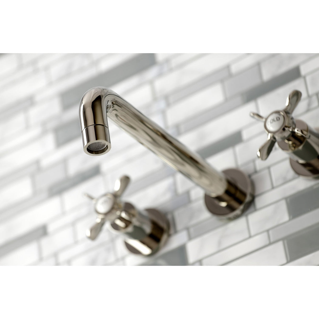 Essex KS8026BEX Two-Handle 3-Hole Wall Mount Roman Tub Faucet, Polished Nickel