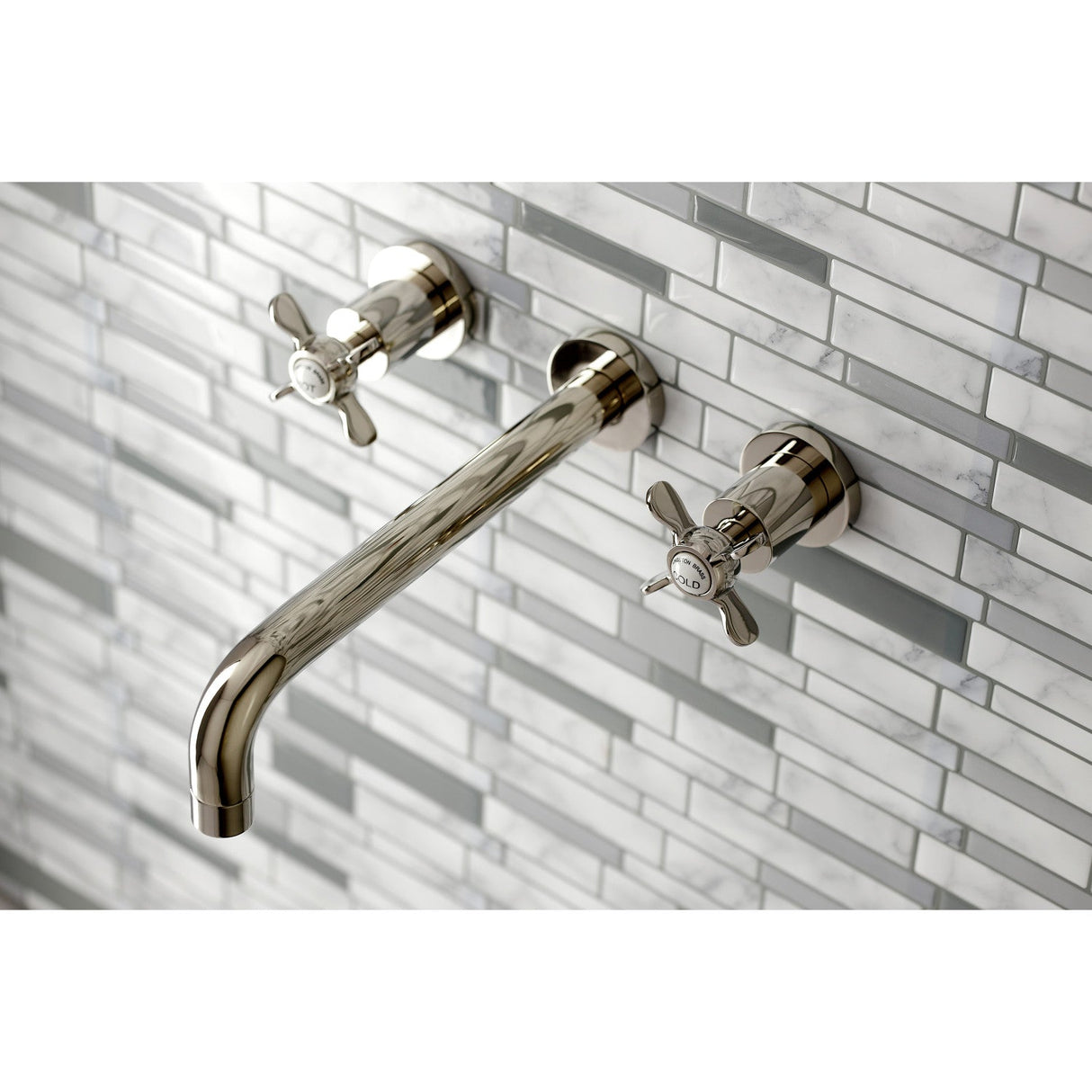Essex KS8026BEX Two-Handle 3-Hole Wall Mount Roman Tub Faucet, Polished Nickel