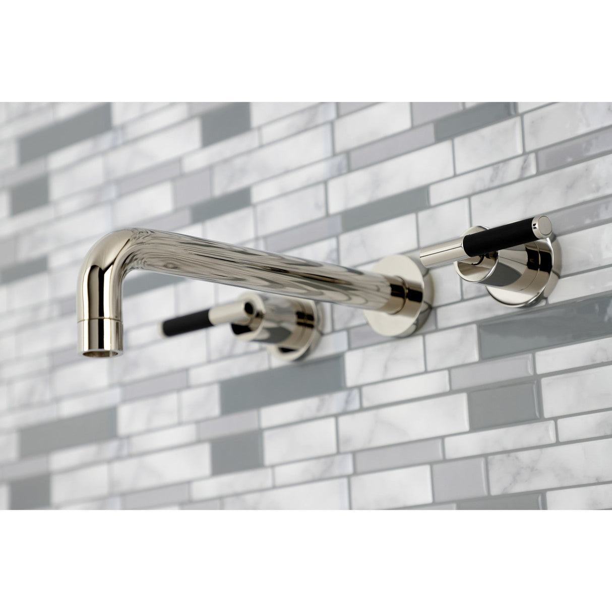 Kaiser KS8026CKL Two-Handle 3-Hole Wall Mount Roman Tub Faucet, Polished Nickel
