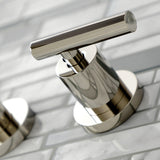 Manhattan KS8026CML Two-Handle 3-Hole Wall Mount Roman Tub Faucet, Polished Nickel