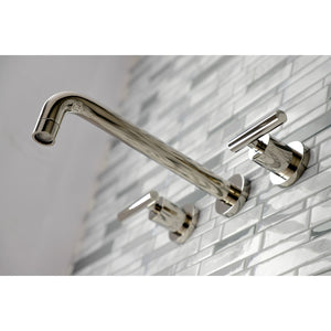 Manhattan KS8026CML Two-Handle 3-Hole Wall Mount Roman Tub Faucet, Polished Nickel