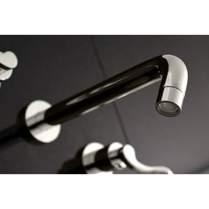 NuWave KS8026DFL Two-Handle 3-Hole Wall Mount Roman Tub Faucet, Polished Nickel