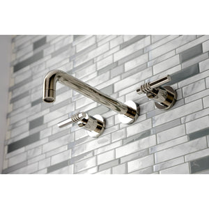 Milano KS8026ML Two-Handle 3-Hole Wall Mount Roman Tub Faucet, Polished Nickel
