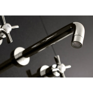 Millennium KS8026ZX Two-Handle 3-Hole Wall Mount Roman Tub Faucet, Polished Nickel
